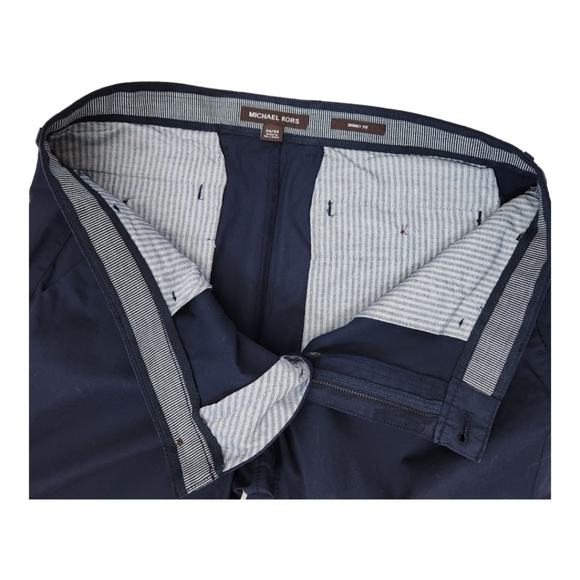 MICHAEL KORS men's Skinny-Fit Stretch-Cotton Chino Pants navy blue size 34 waist - Picture 7 of 9